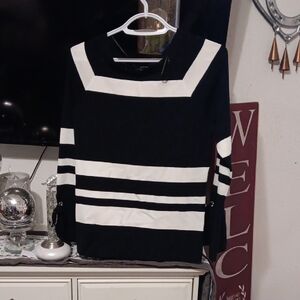 INC International Concepts Black and White Women's Sweater